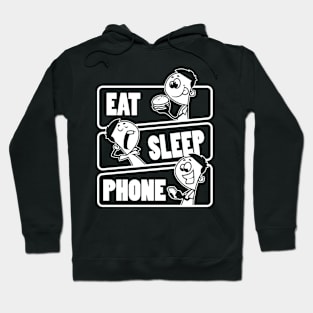 Eat Sleep Phone Repeat Funny Smart phone for kids print Hoodie